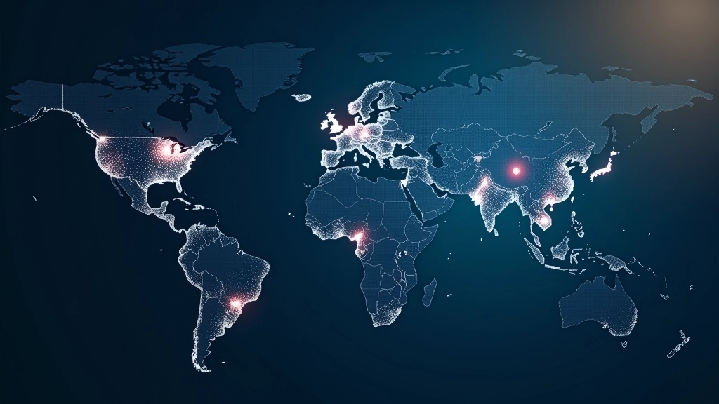 Weltkarte mit Logistik-Netzwerk und Handelsrouten
